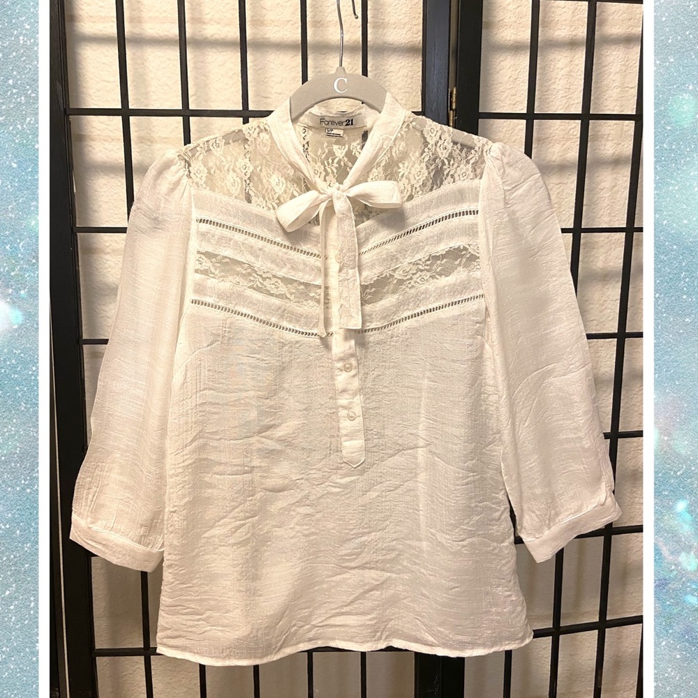 Forever 21 Bow-tie neck blouse